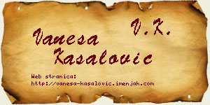 Vanesa Kasalović vizit kartica